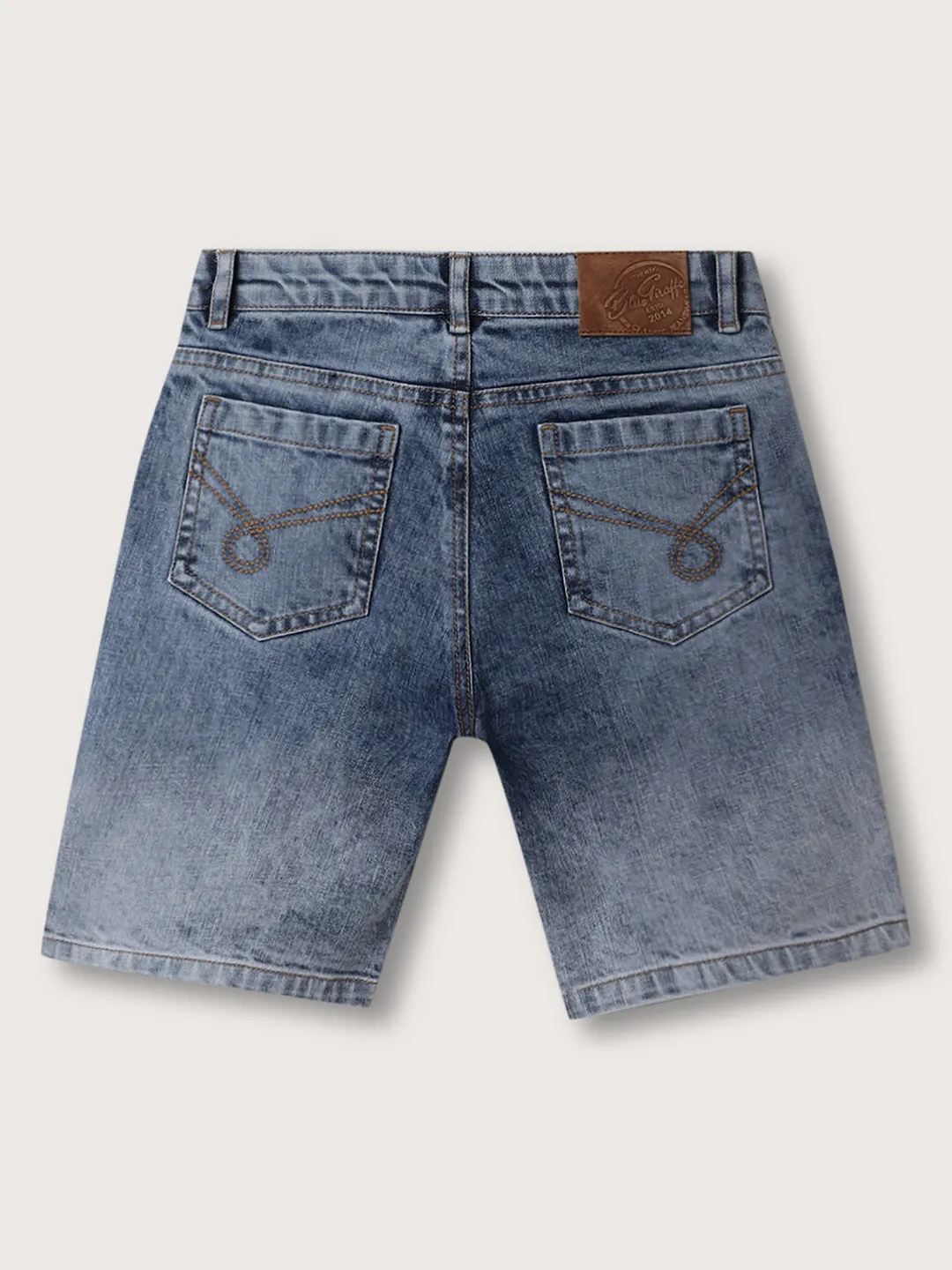 Blue Giraffe Boys Blue Solid Regular Fit Shorts