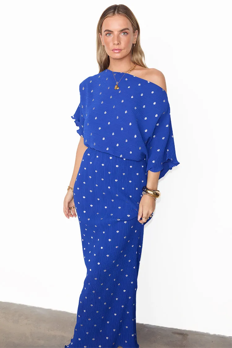 Blue Tilly Plisse Dress