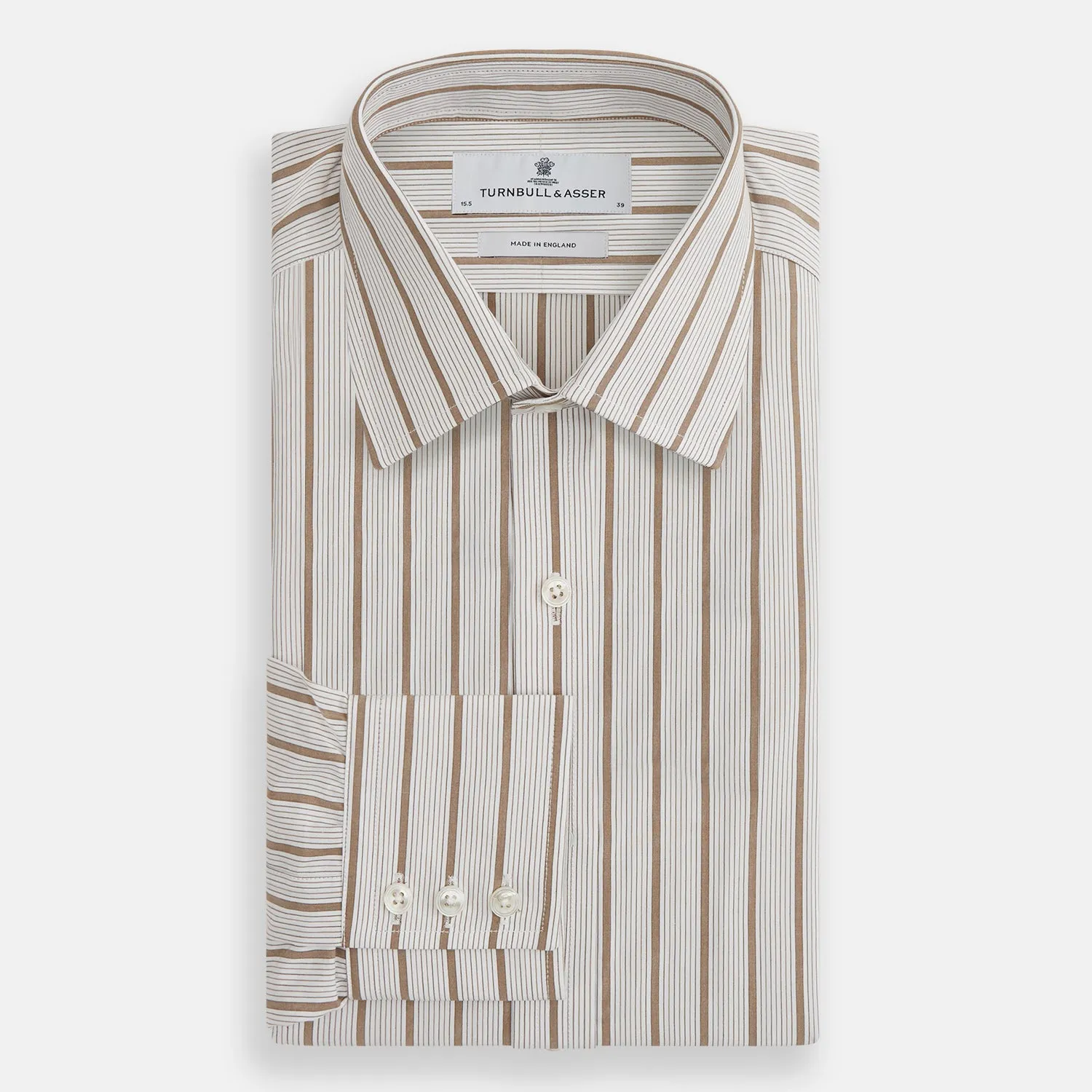 Brown Multi Track Stripe Mayfair Shirt