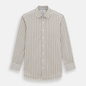 Brown Multi Track Stripe Mayfair Shirt