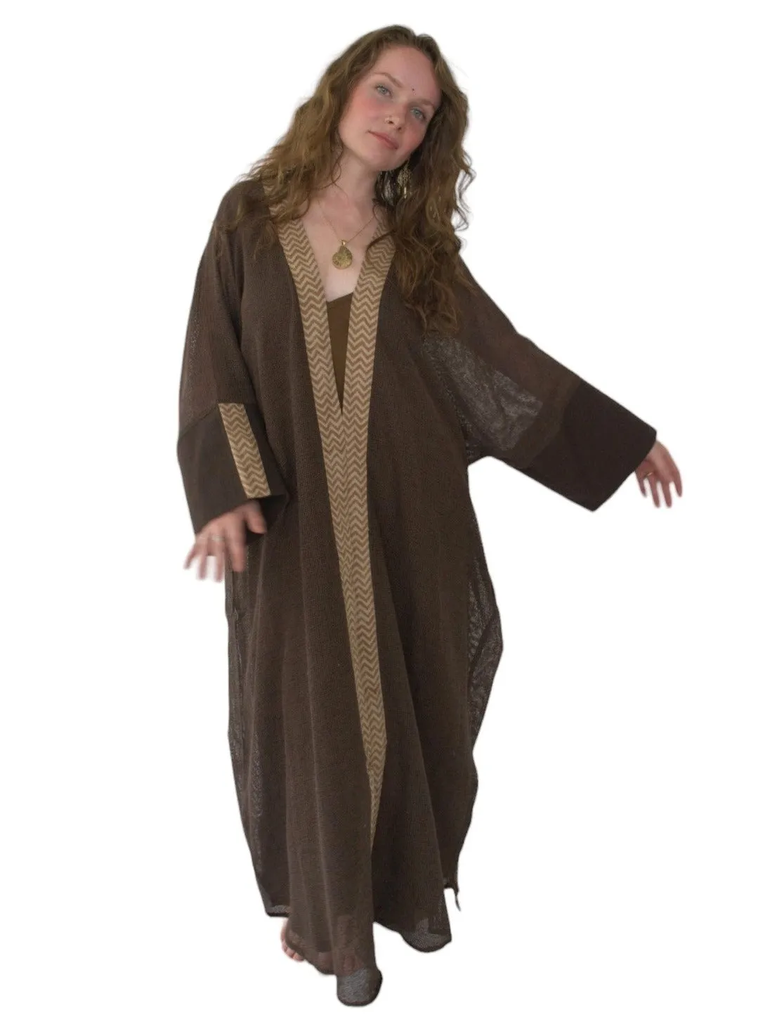 Cacao Organic Cotton Mesh Long Kimono