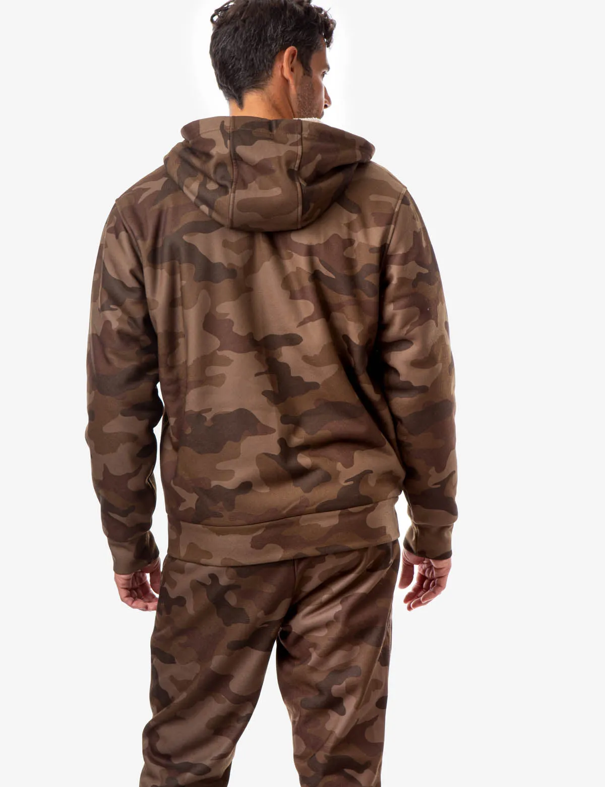 CAMO FULL ZIP SHERPA HOODIE