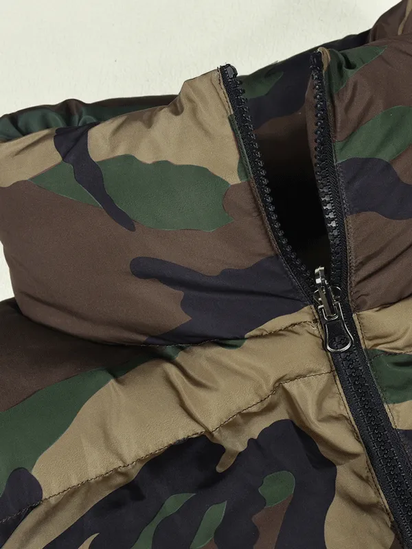 Camouflage Cropped Puffer Vest