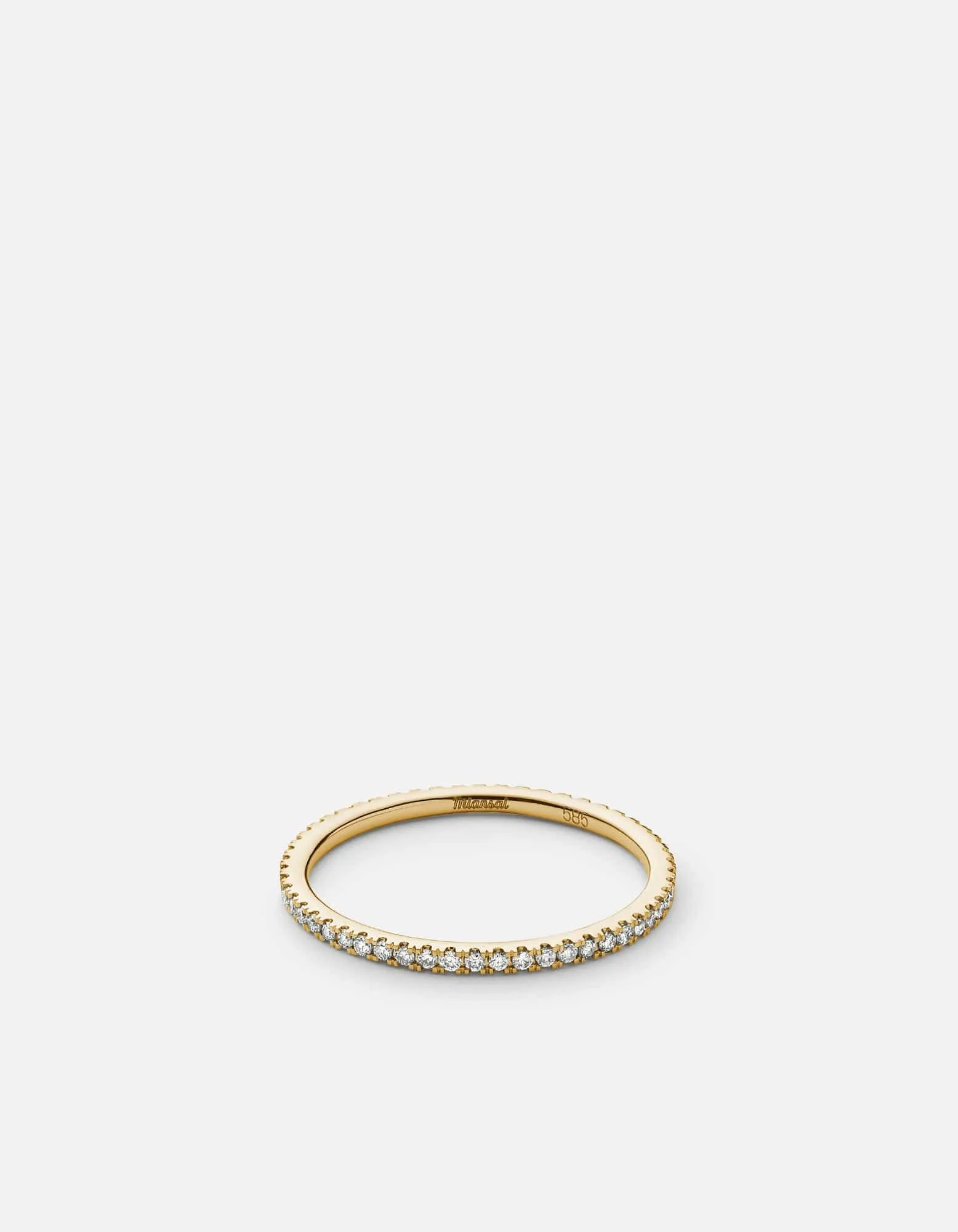 Century Round Ring, 14k Gold Pavé