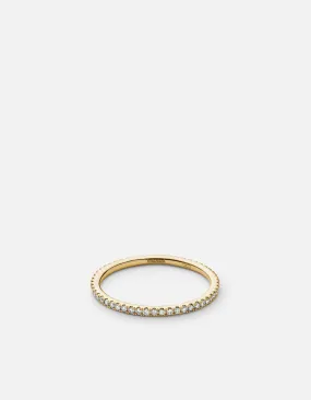 Century Round Ring, 14k Gold Pavé