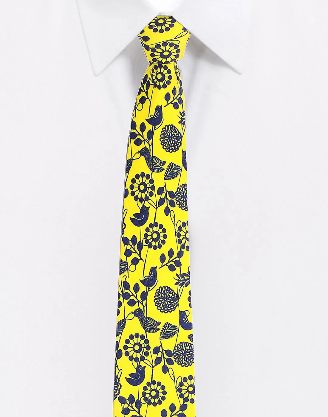 Chokore Lemon Green & Blue Silk Tie - Indian at Heart line