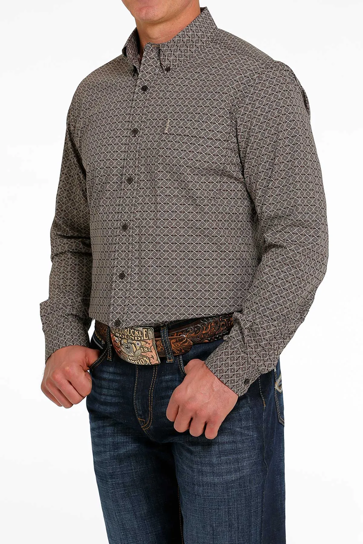 Cinch® Men's Geo Print Modern Fit Long Sleeve Button Front Western Shirt