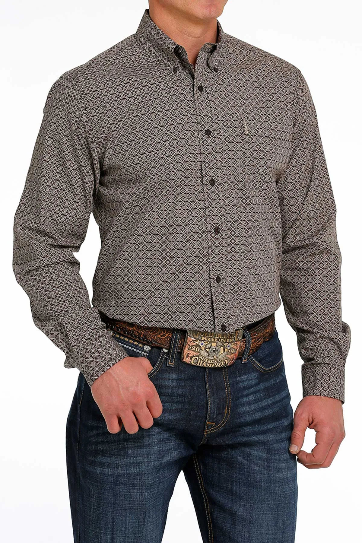 Cinch® Men's Geo Print Modern Fit Long Sleeve Button Front Western Shirt