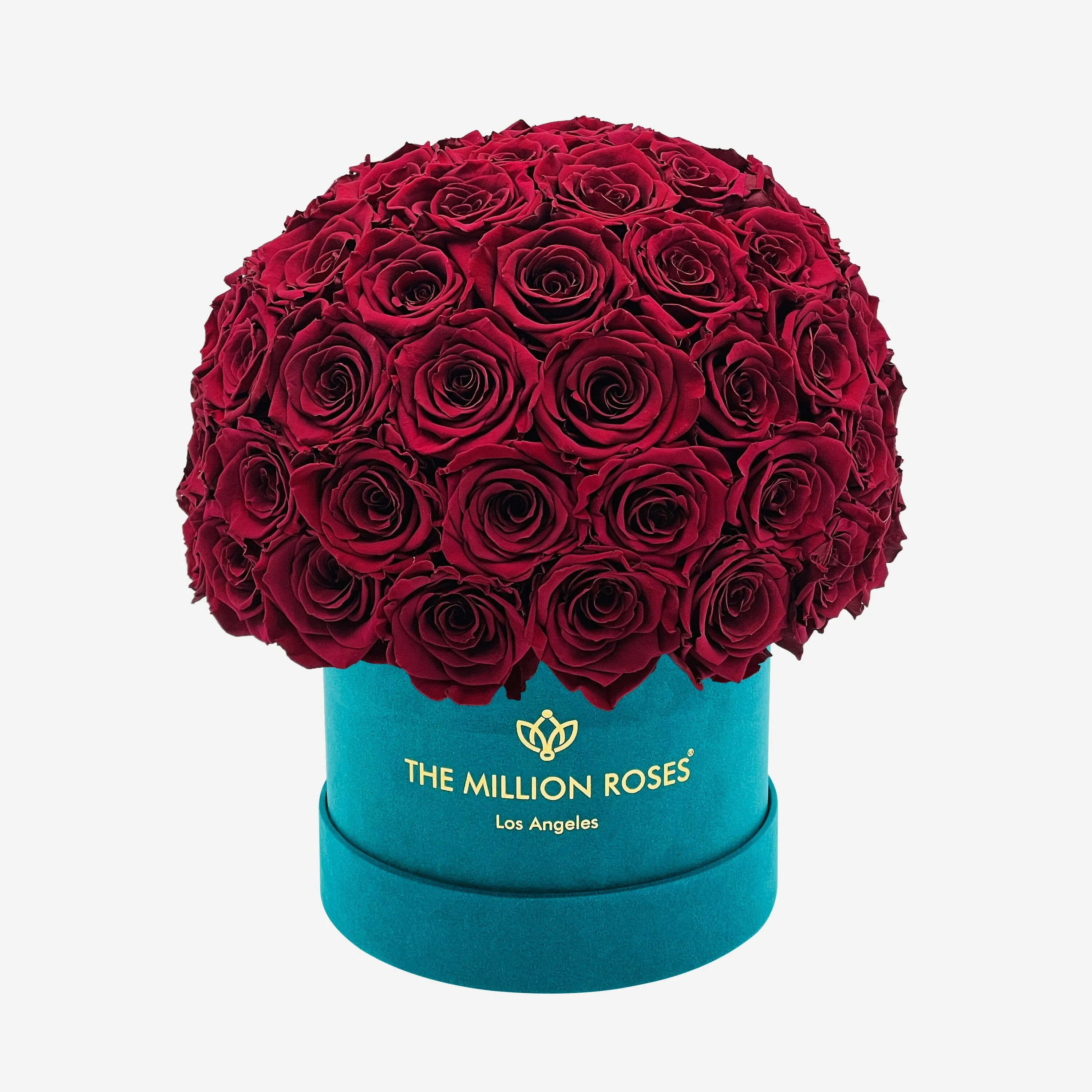 Classic Dark Green Suede Superdome Box | Burgundy Roses