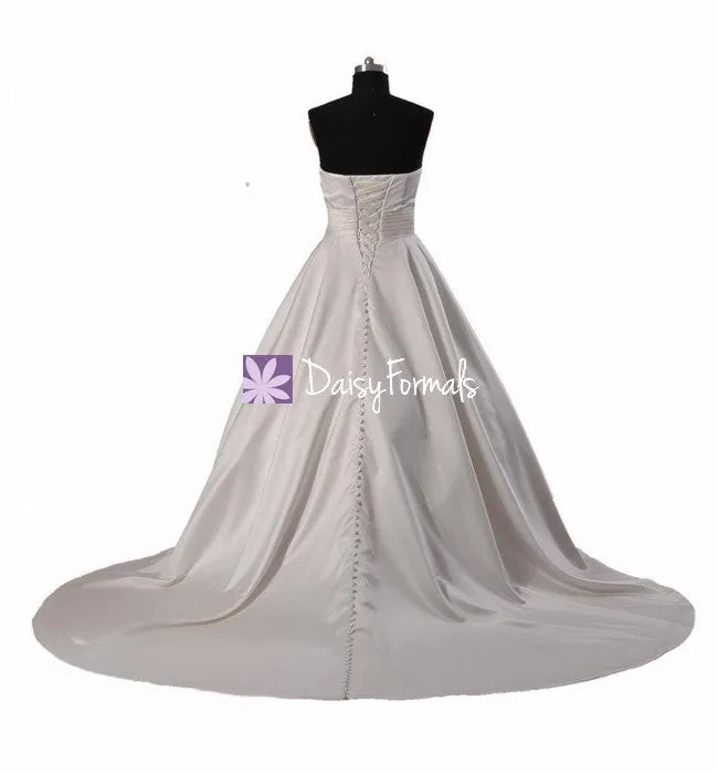 Classic Satin Wedding Dress Wedding Gown W/chapel Train(wd0112379)