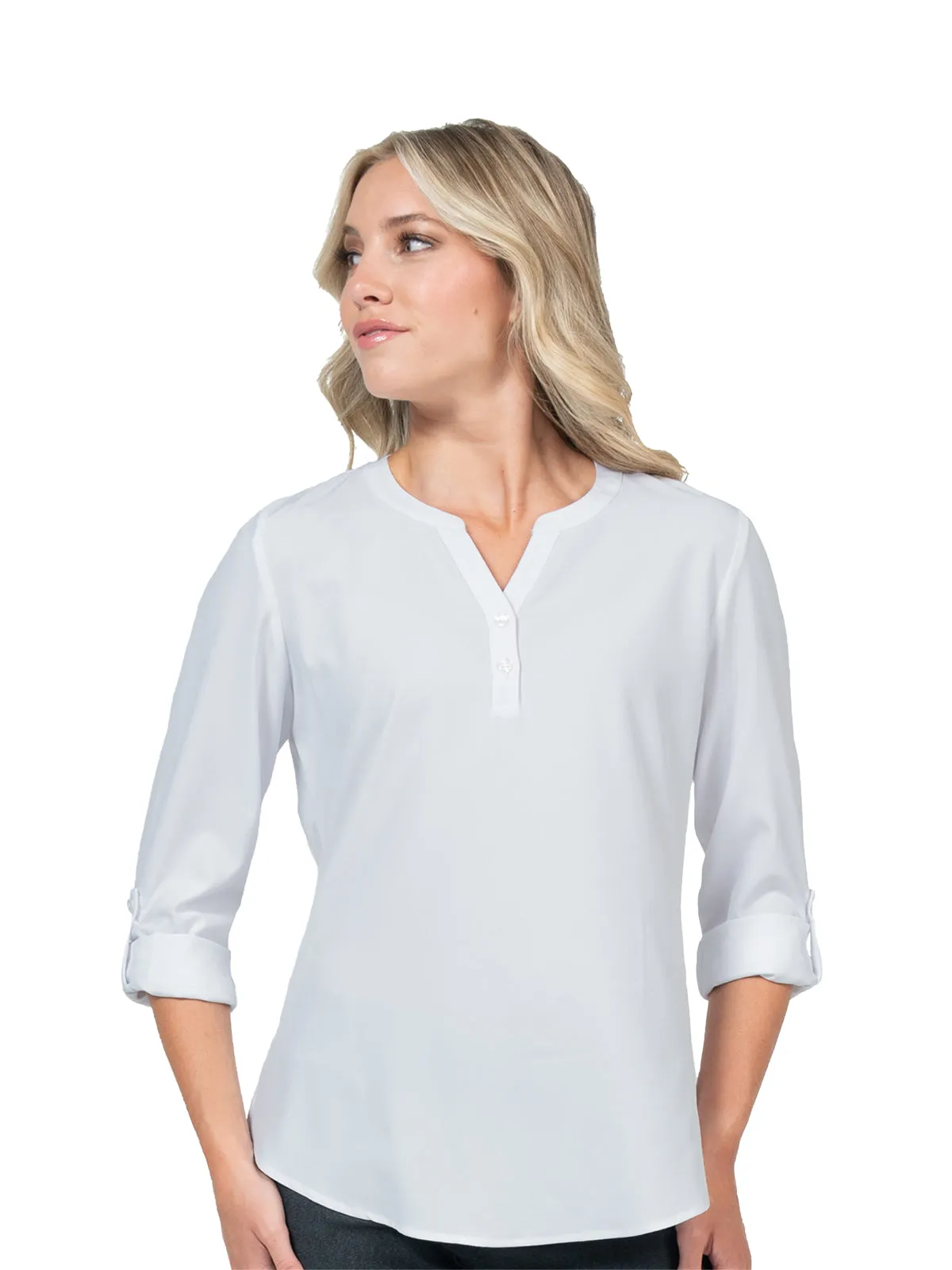 Classic - Women's Stretch Blouse with 3/4 Roll