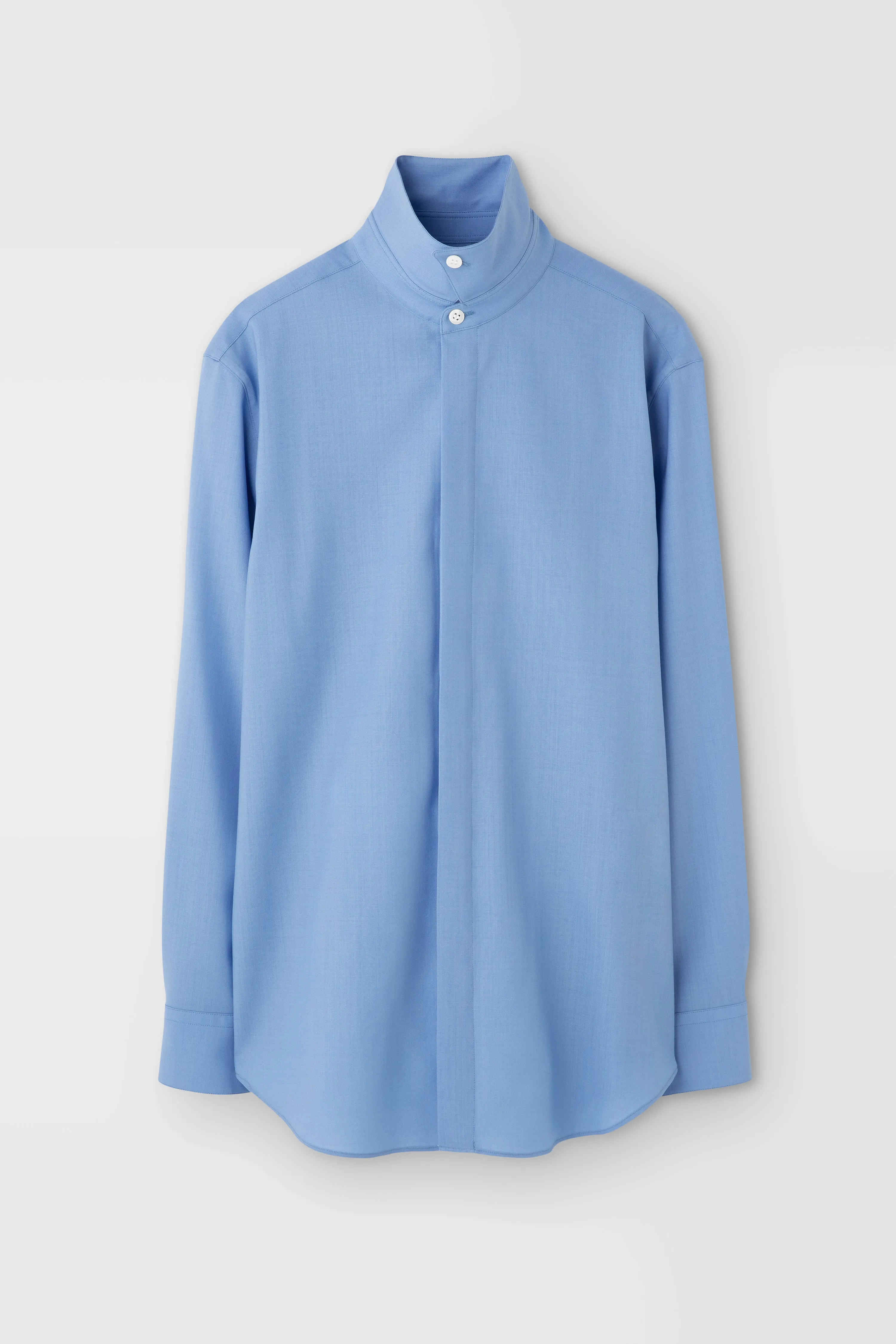 Classic Wool Shirt in Sky Blue