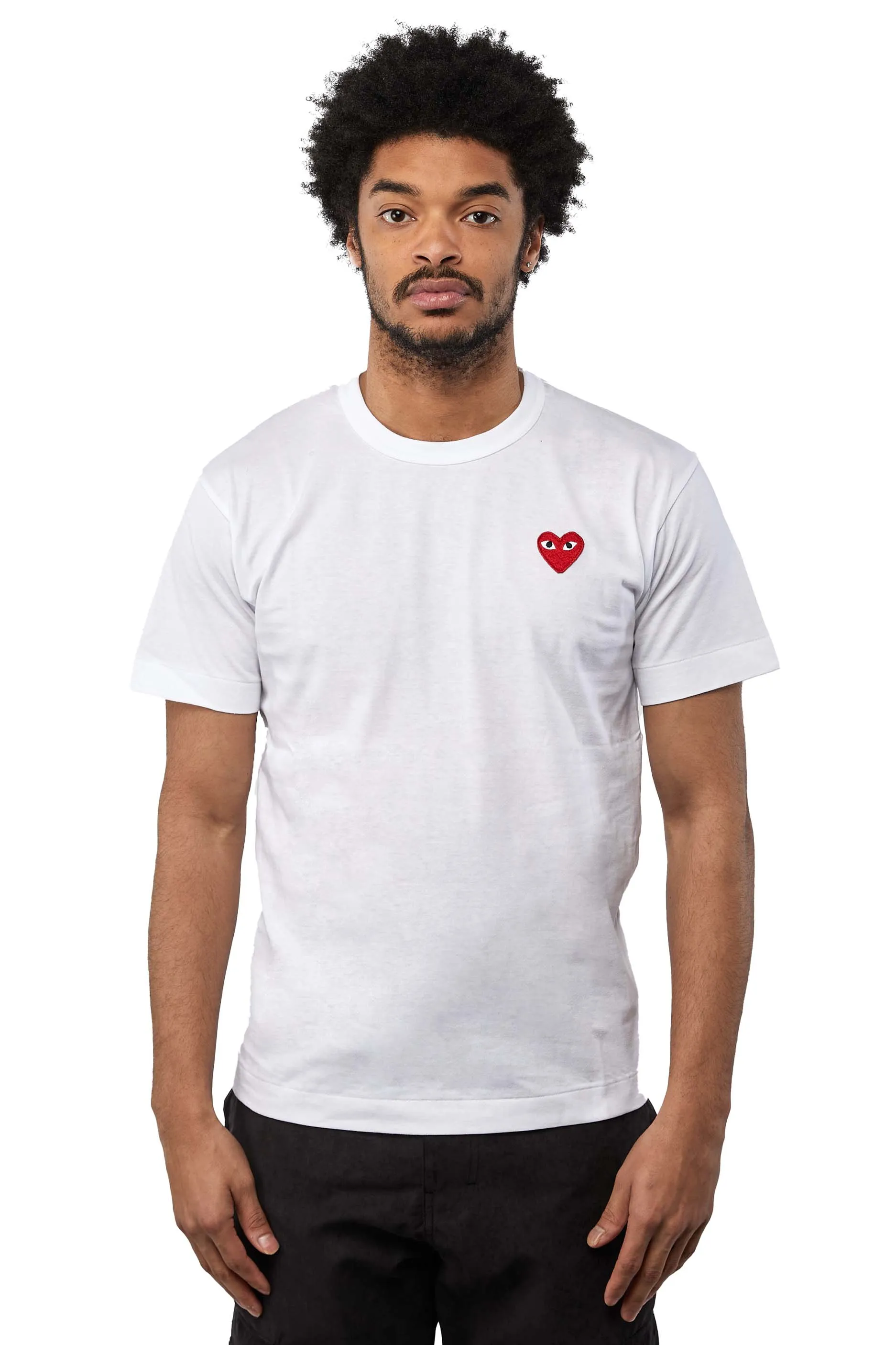 Comme des Garcons PLAY Mens Red Heart Tee 'White/Red'