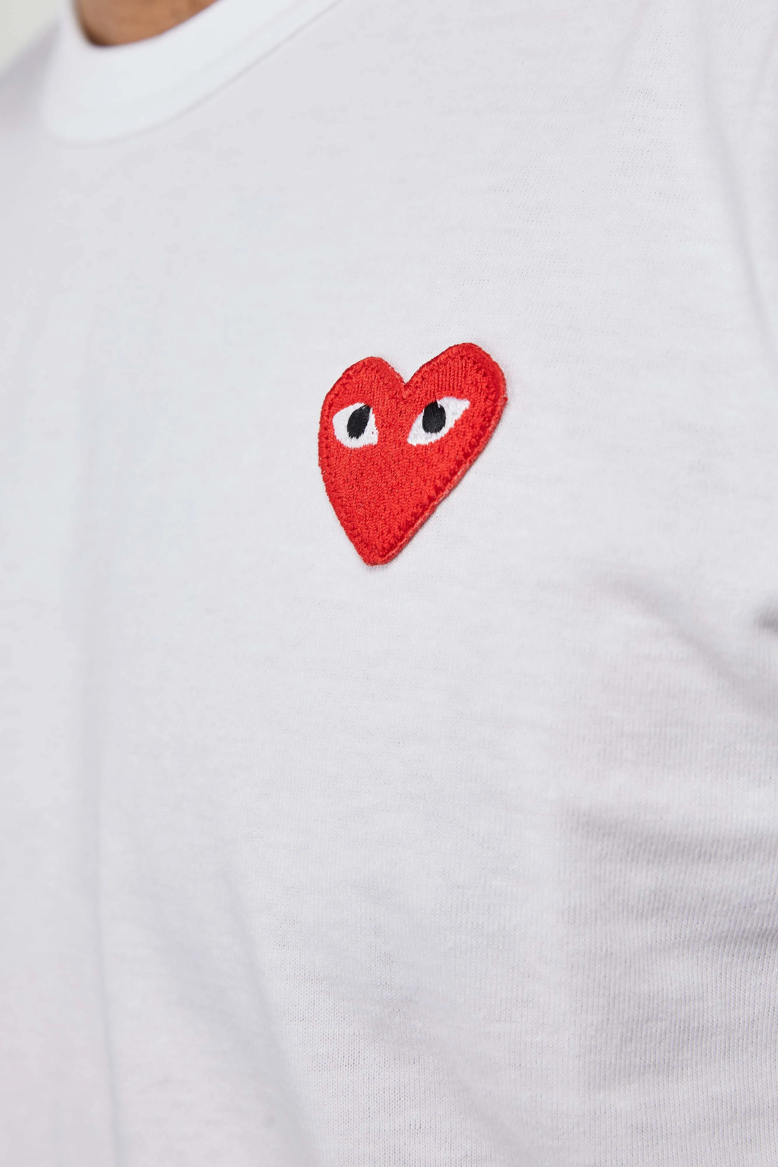 Comme des Garcons PLAY Mens Red Heart Tee 'White/Red'