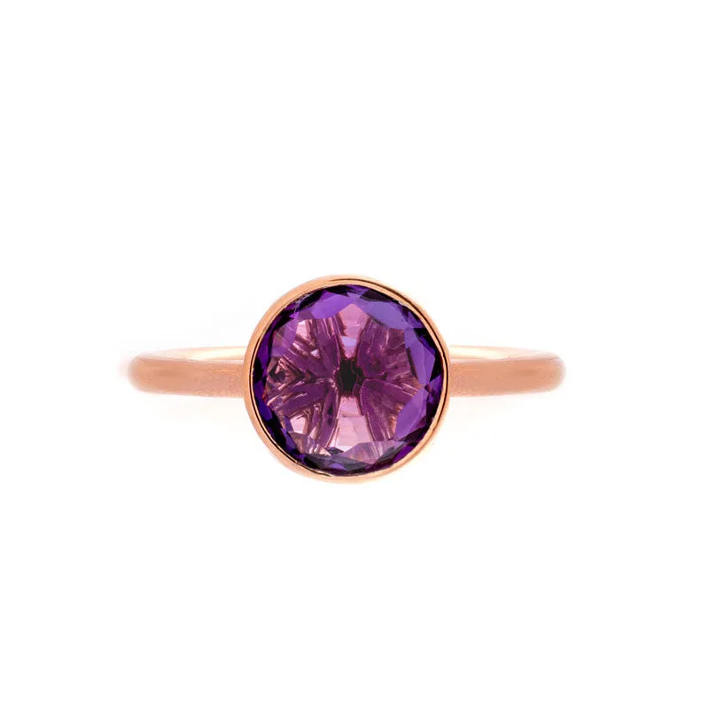 Como Collection 8mm Round Amethyst Ring