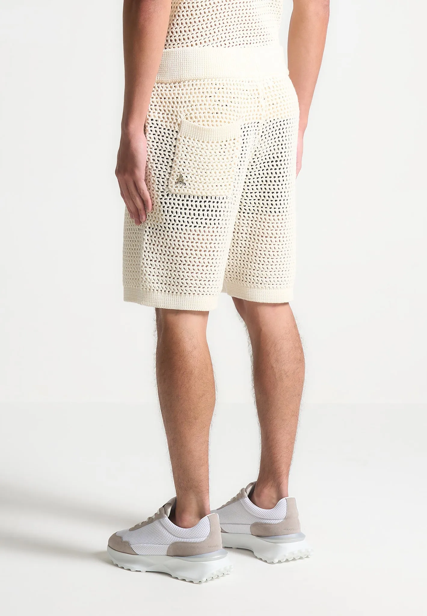 Crochet Knit Shorts - Cream