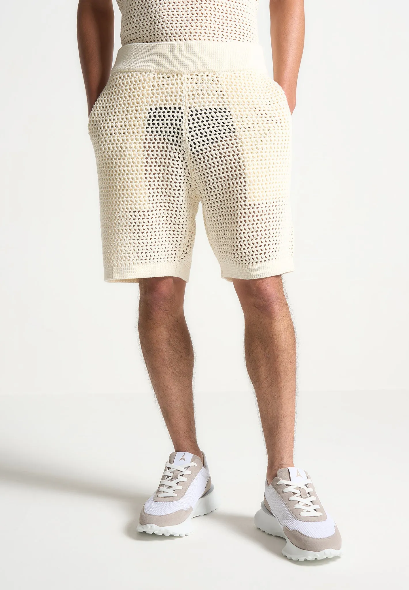 Crochet Knit Shorts - Cream