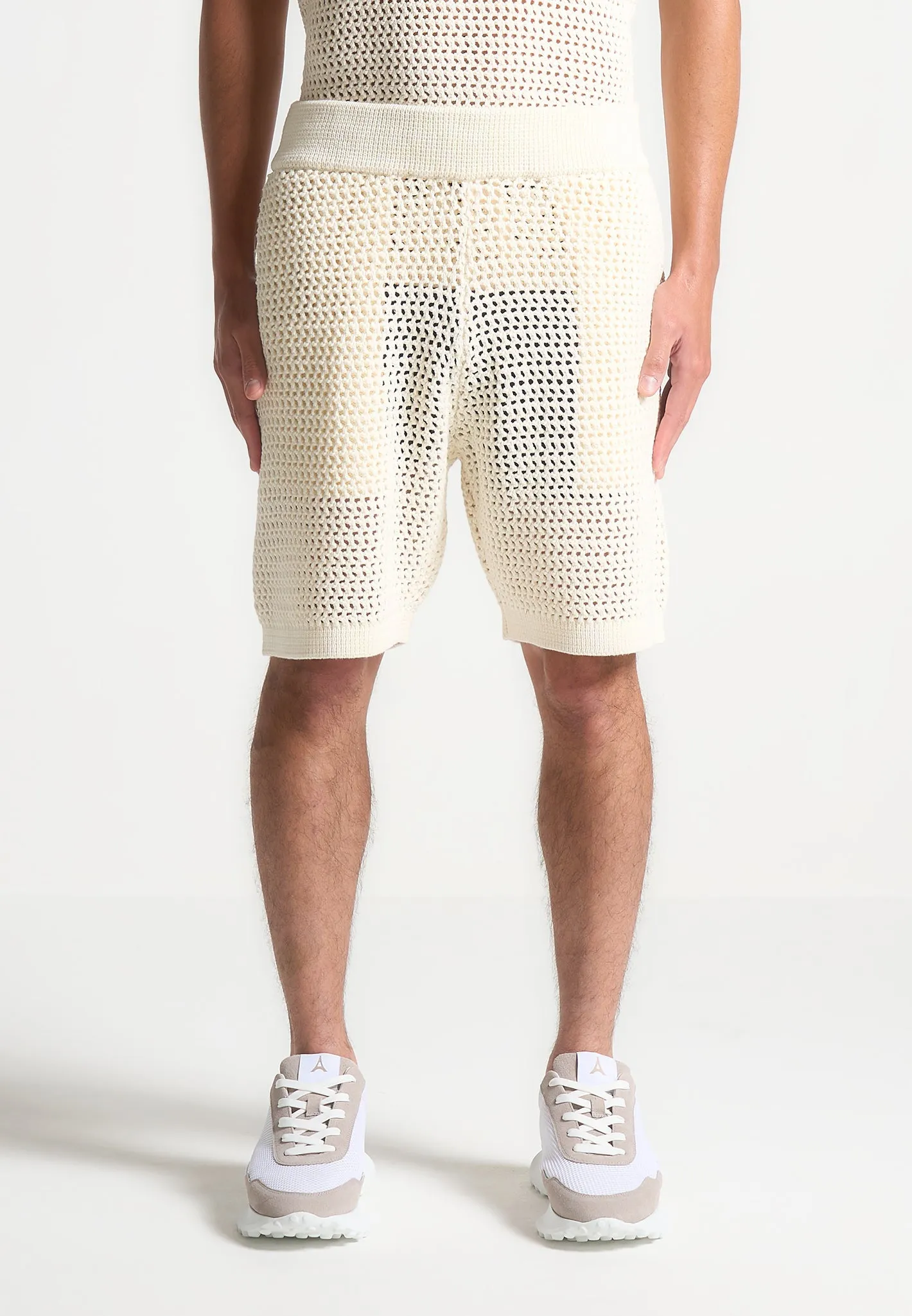 Crochet Knit Shorts - Cream