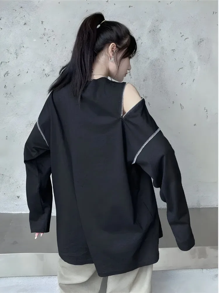 Cyberpunk Cross Zip-Up Top