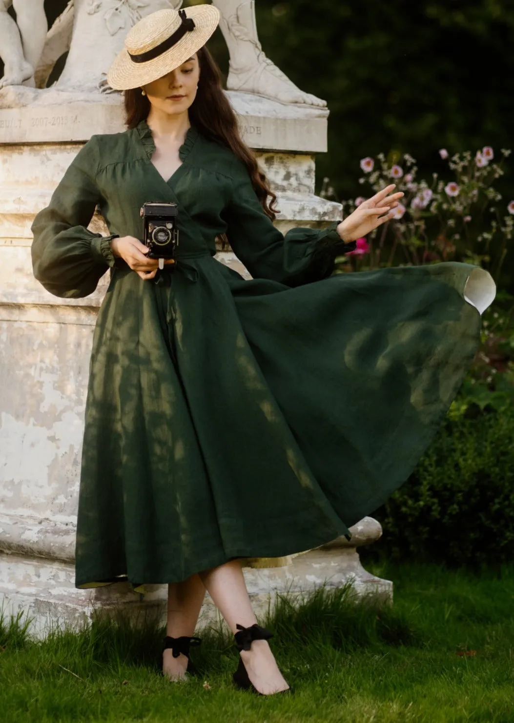 Darcy Dress, Long Sleeve, Evergreen