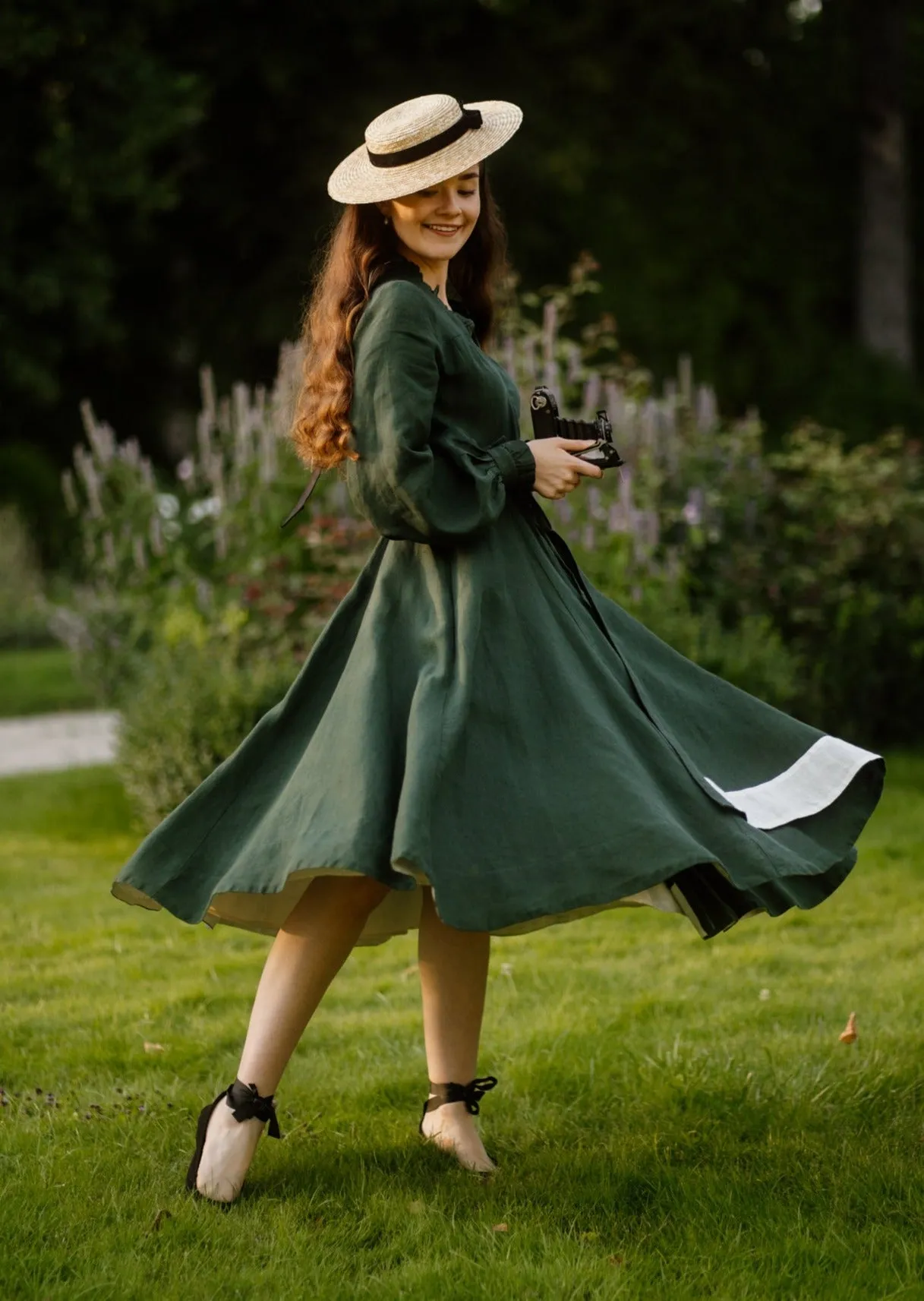 Darcy Dress, Long Sleeve, Evergreen