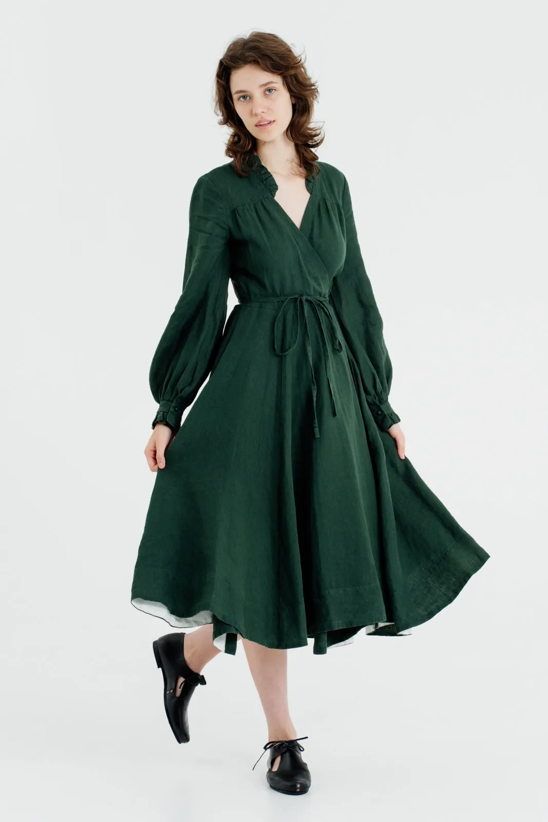 Darcy Dress, Long Sleeve, Evergreen