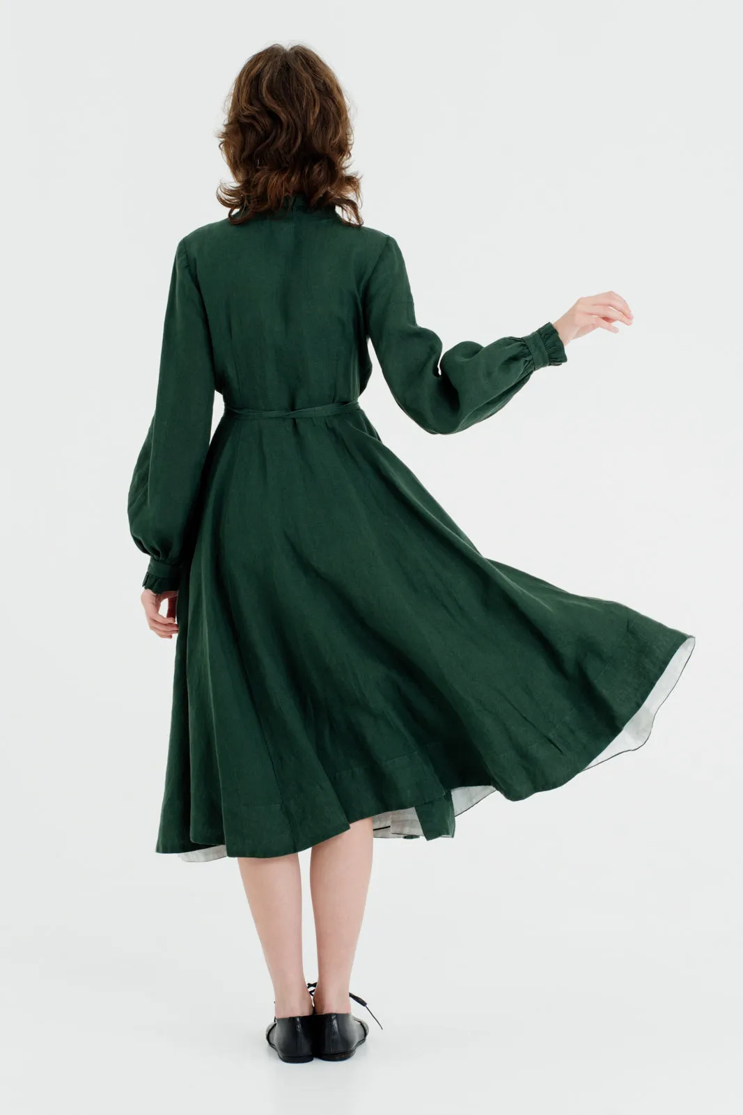 Darcy Dress, Long Sleeve, Evergreen