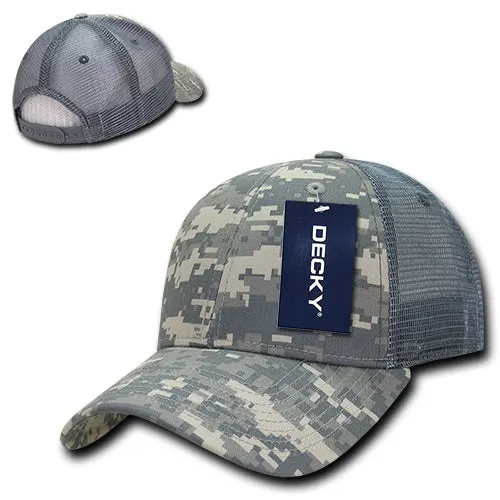 Decky 218 - 6 Panel Low Profile Structured Camo Trucker Hat