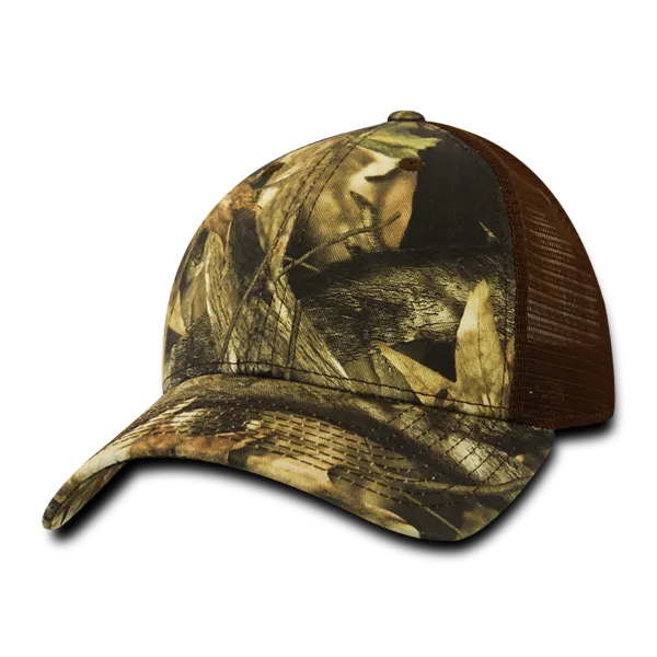 Decky 218 - 6 Panel Low Profile Structured Camo Trucker Hat