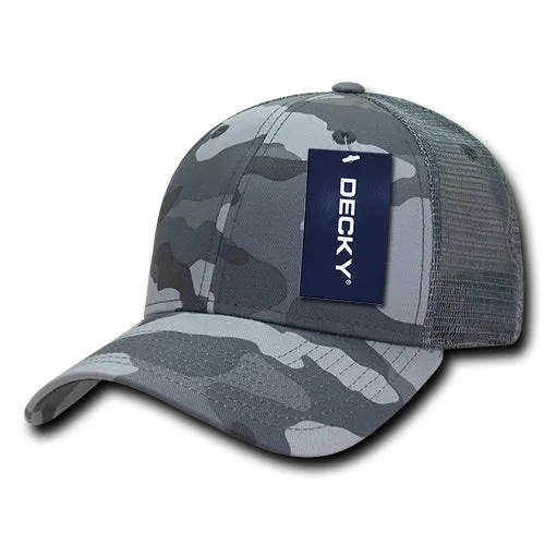 Decky 218 - 6 Panel Low Profile Structured Camo Trucker Hat