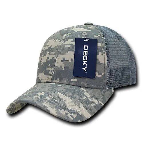 Decky 218 - 6 Panel Low Profile Structured Camo Trucker Hat