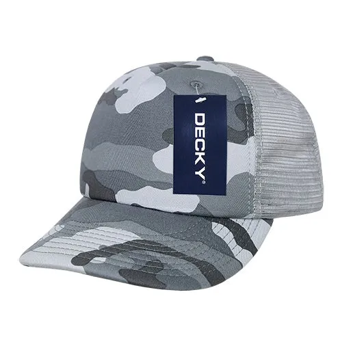 Decky 253 - Camo Foam Trucker Hat, 5 Panel Camouflage Trucker Cap - CASE Pricing