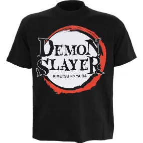 DEMON SLAYER – LOGO - Front Print T-Shirt Black