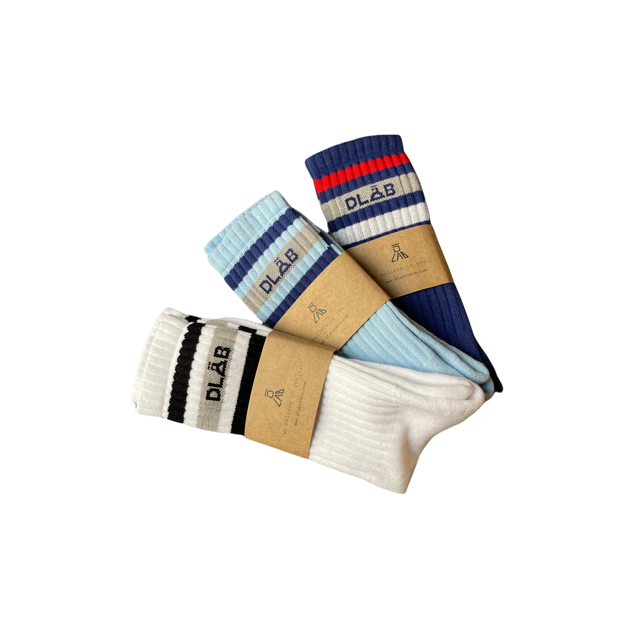 Dlab Socks (High) Baby Blue/Lines