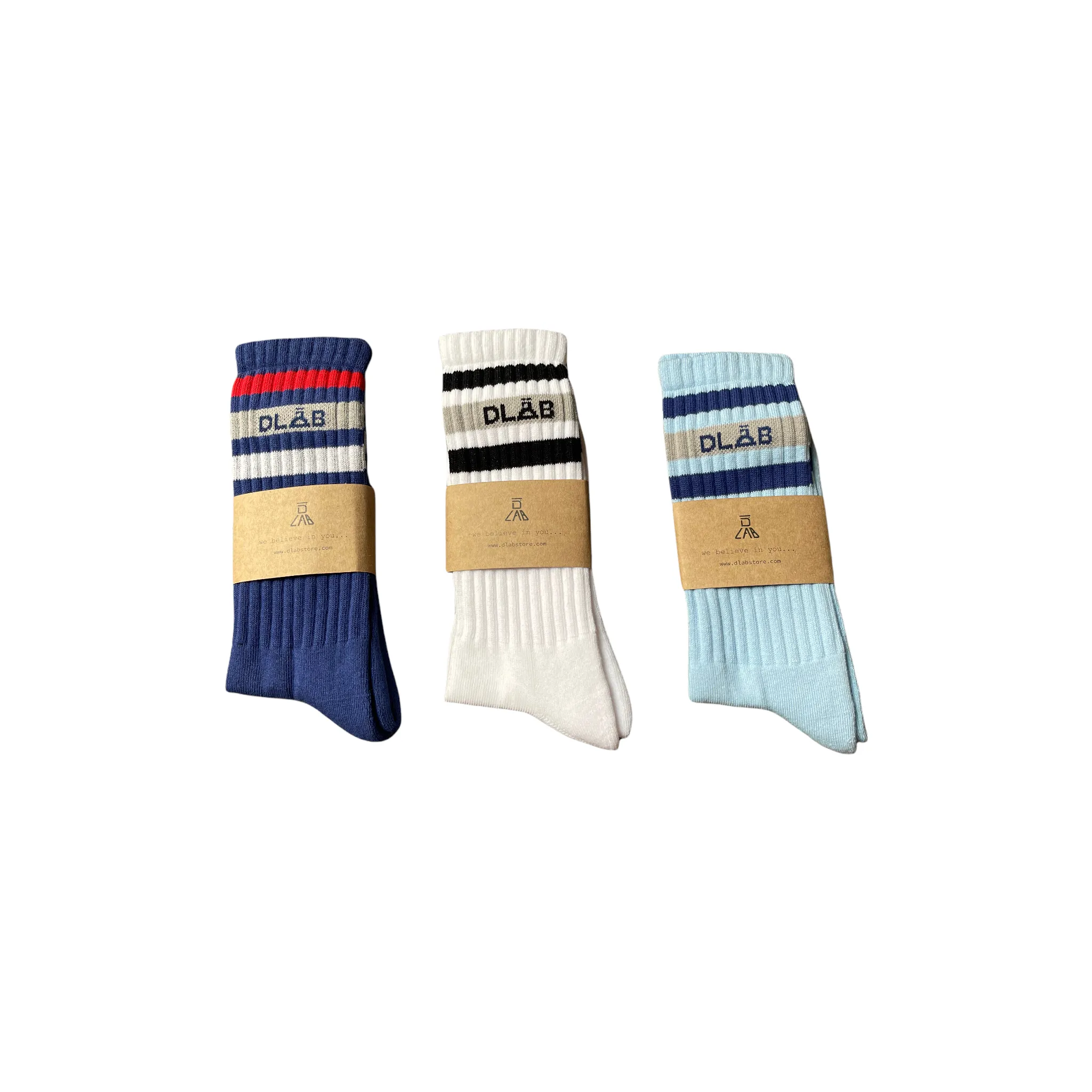 Dlab Socks (High) Baby Blue/Lines