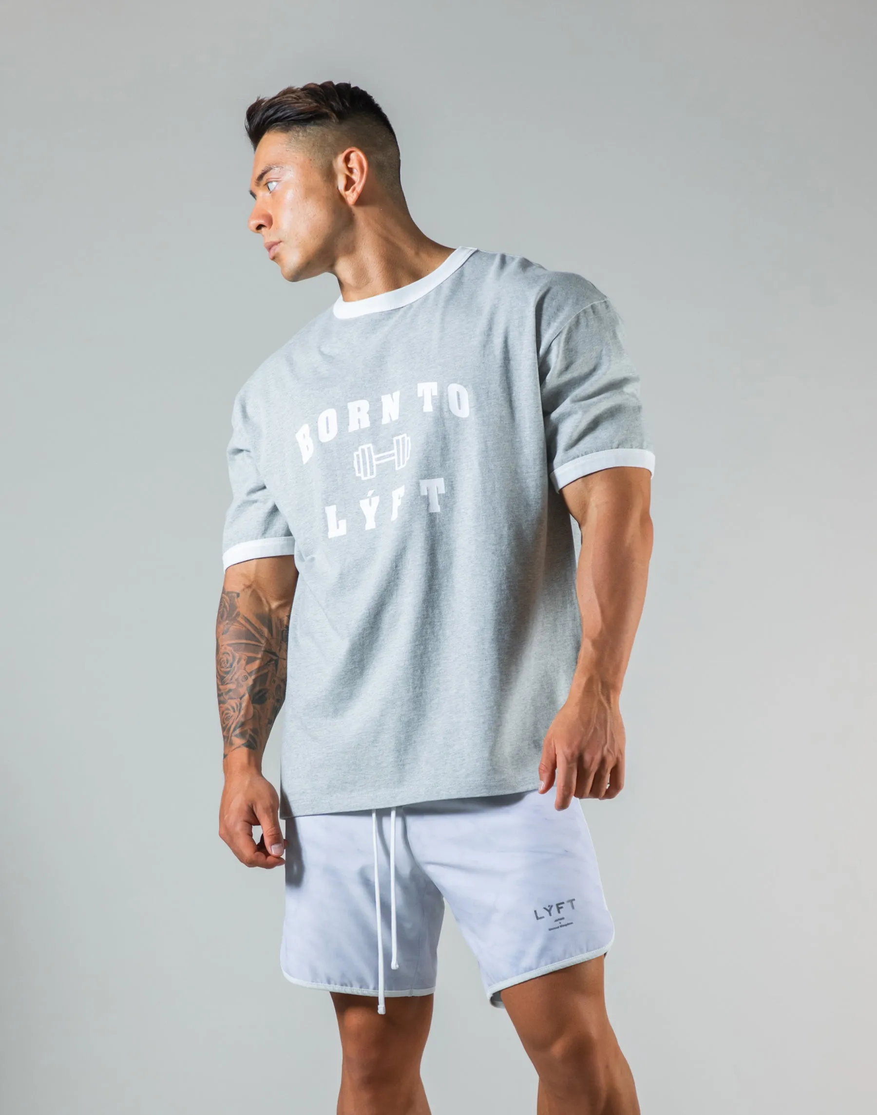 Dumbbel Logo Big T-Shirt - Grey