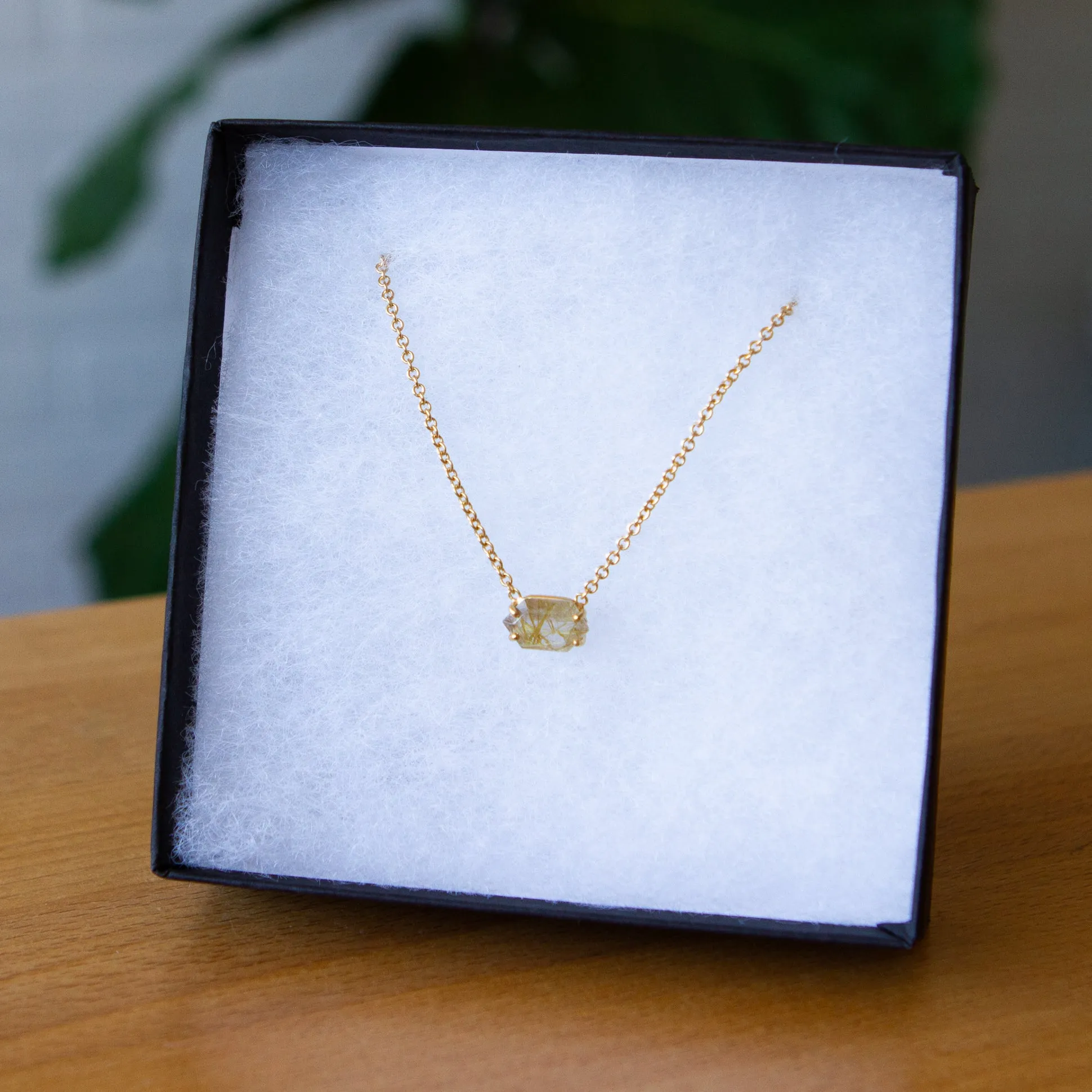 Emerson Rutilated Quartz Necklace in Vermeil