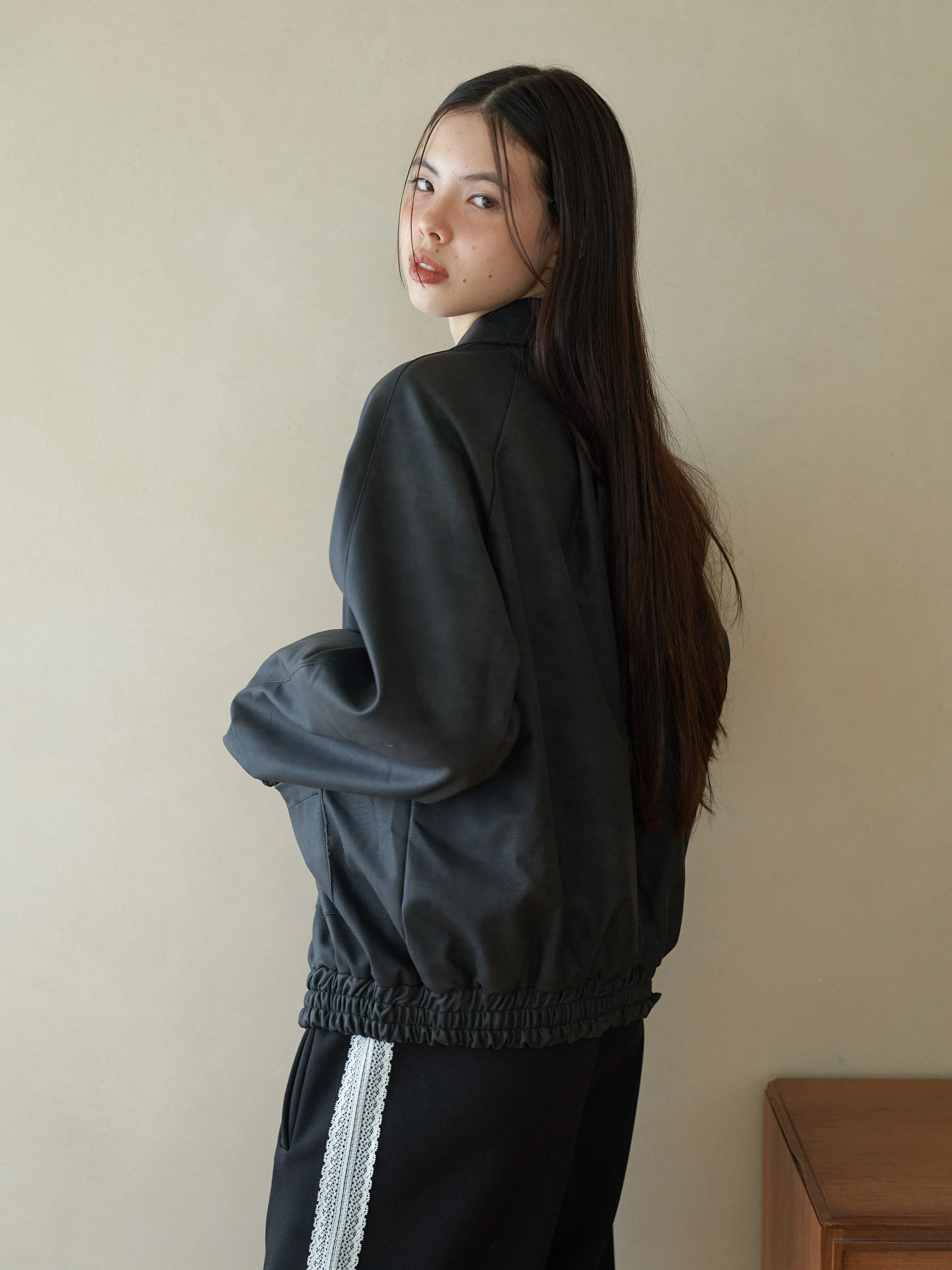 Faux Leather Oversized Jacket