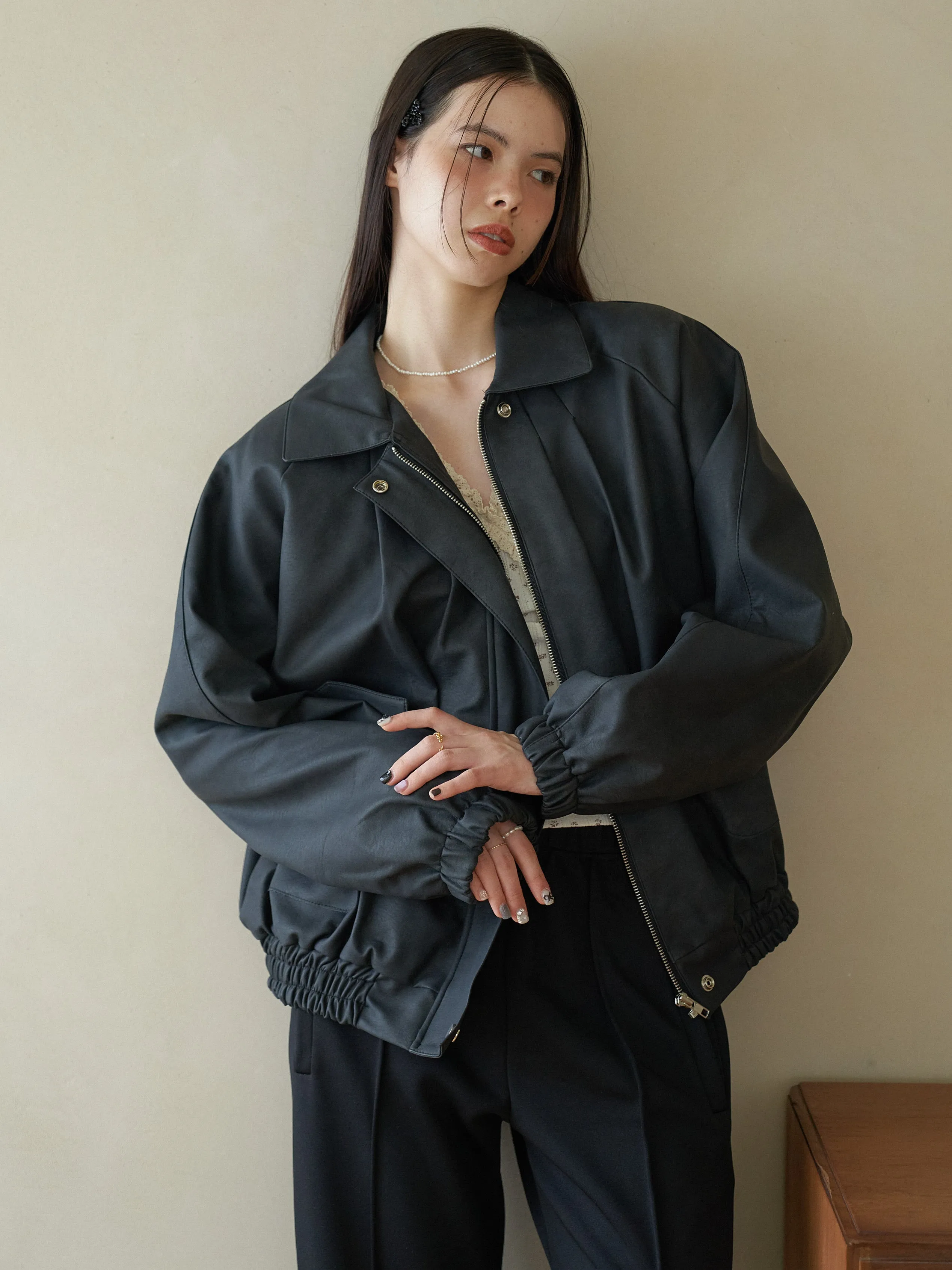 Faux Leather Oversized Jacket