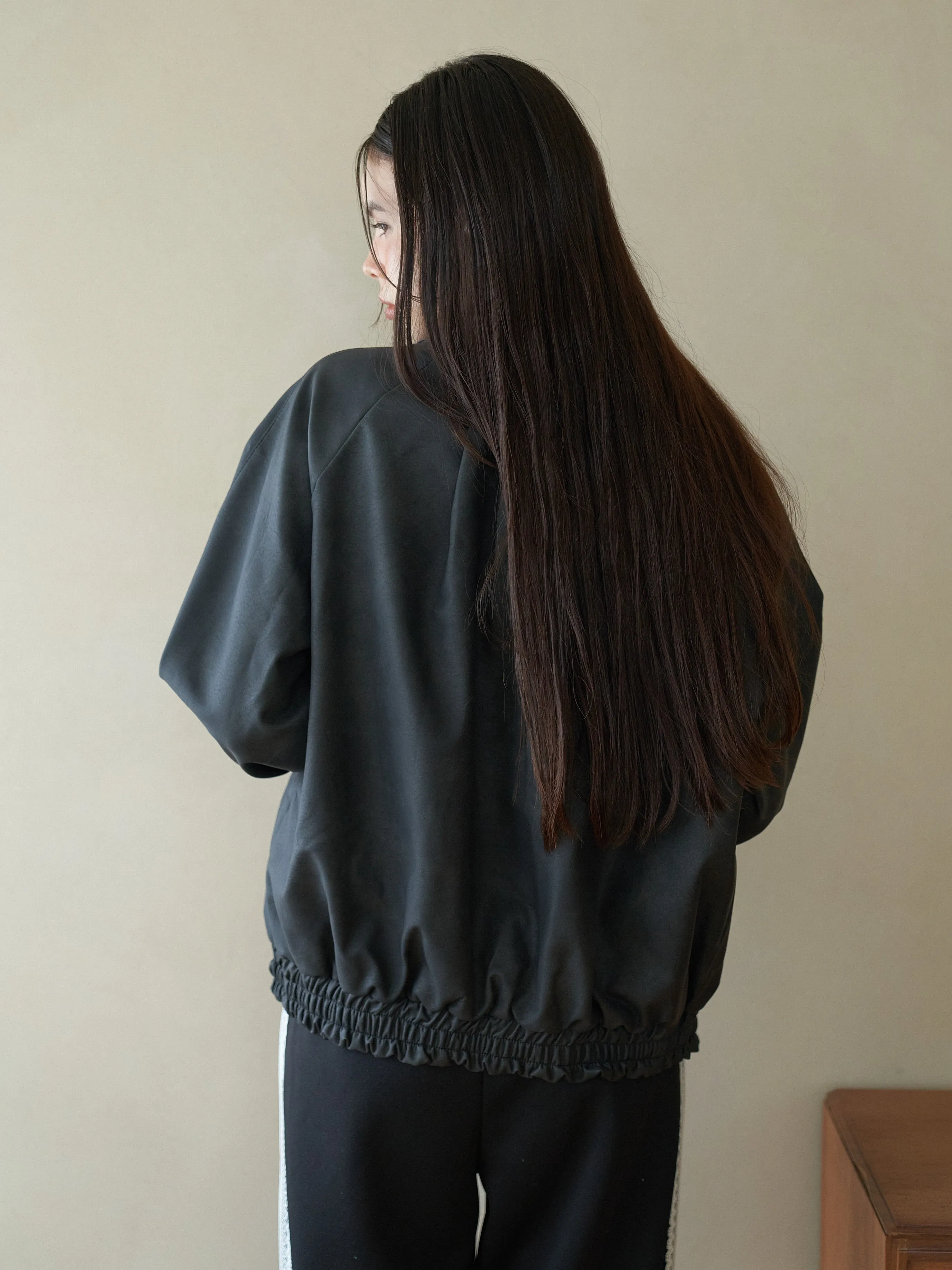 Faux Leather Oversized Jacket