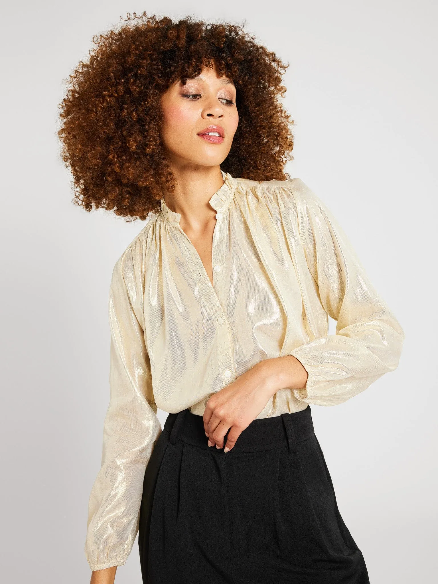 Francesca Top in Gold Lamé