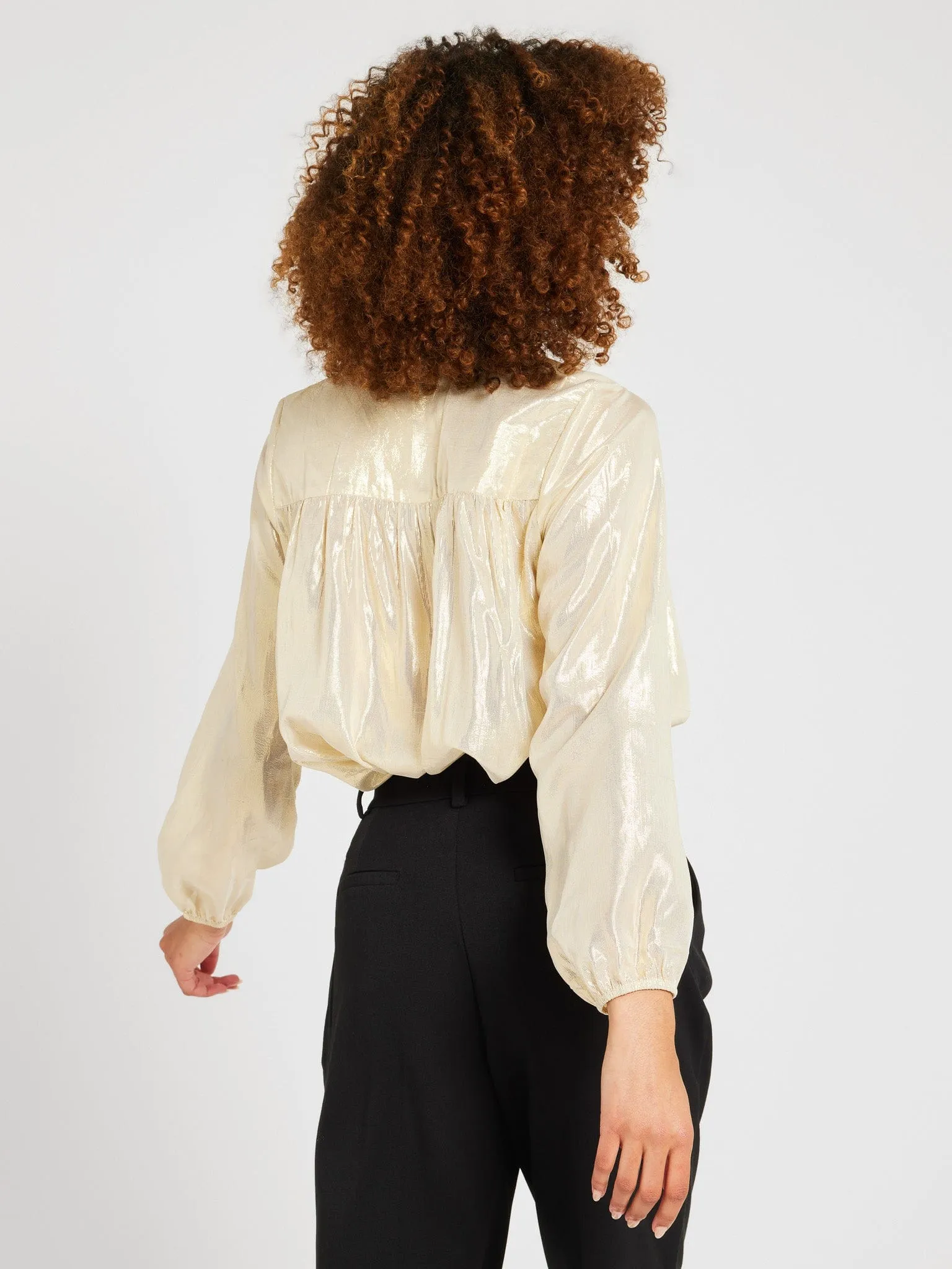 Francesca Top in Gold Lamé