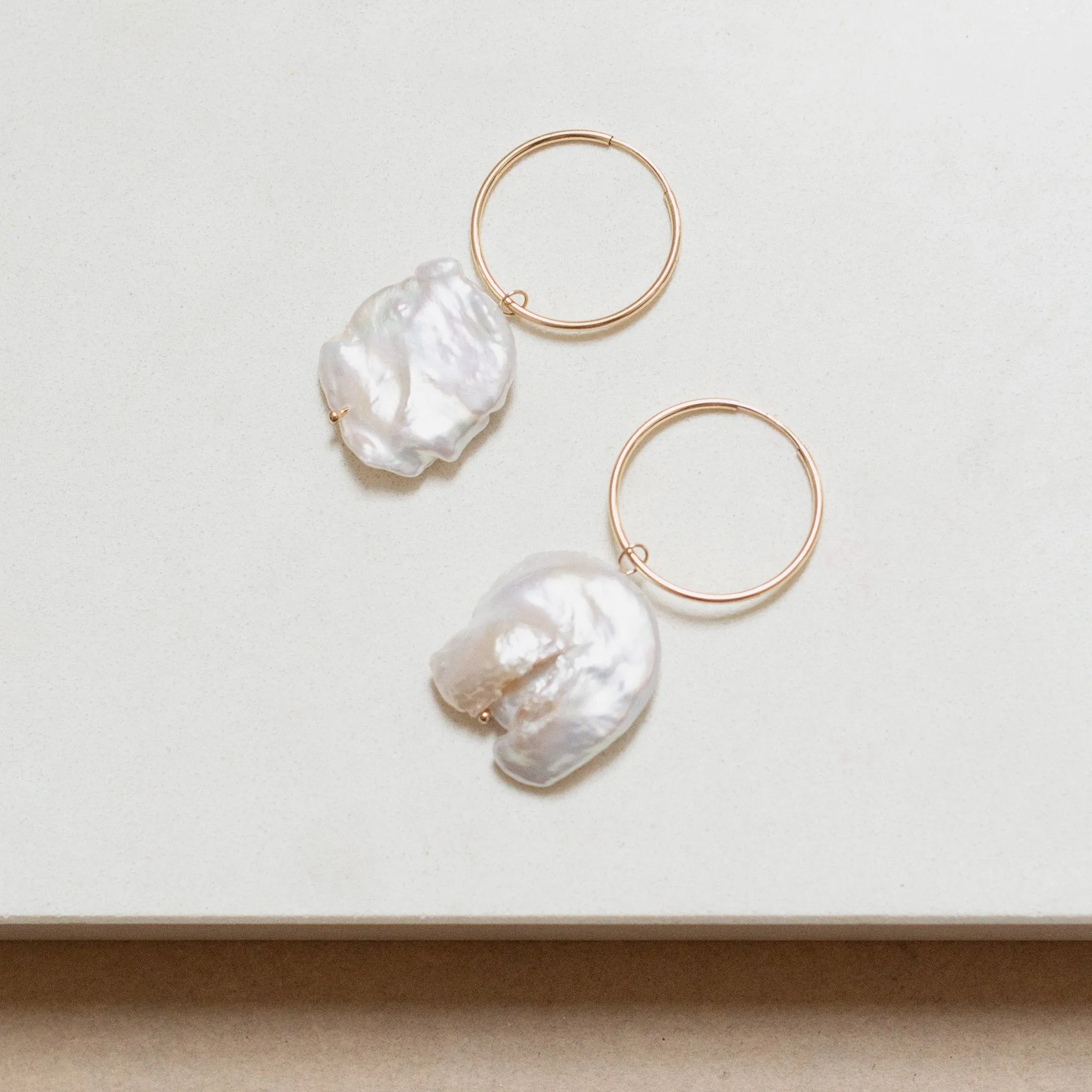 Freshwater Pearl Hoop Earrings