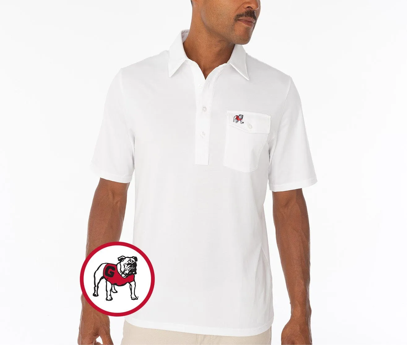 Georgia - Coach's Performance Players Shirt - Bulldog - White