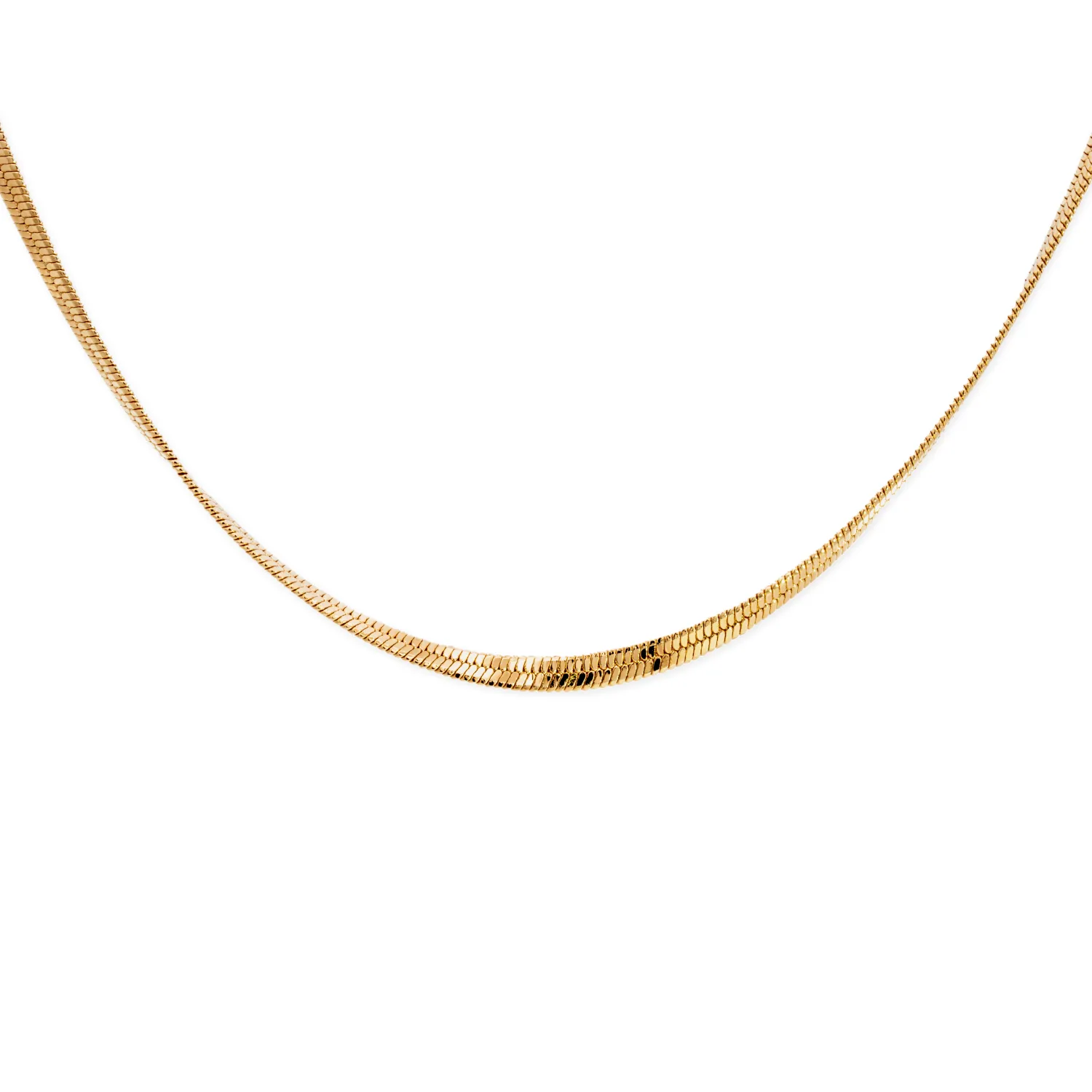 Gold Herringbone Chain Necklace