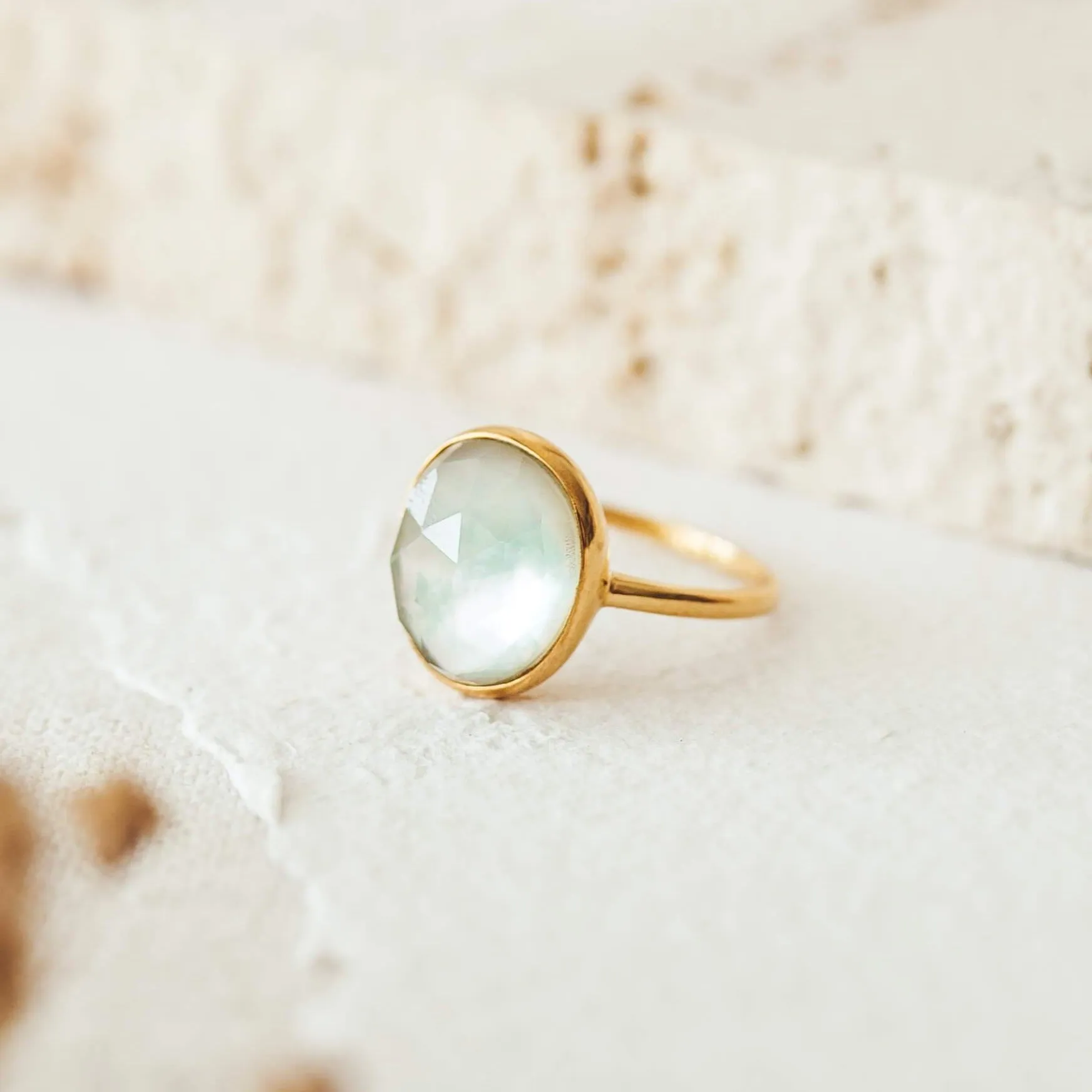 Green Amethyst Statement Ring Doublet - Window to my Soul