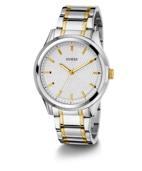 GUESS Mens 2-Tone Silver Analog Watch