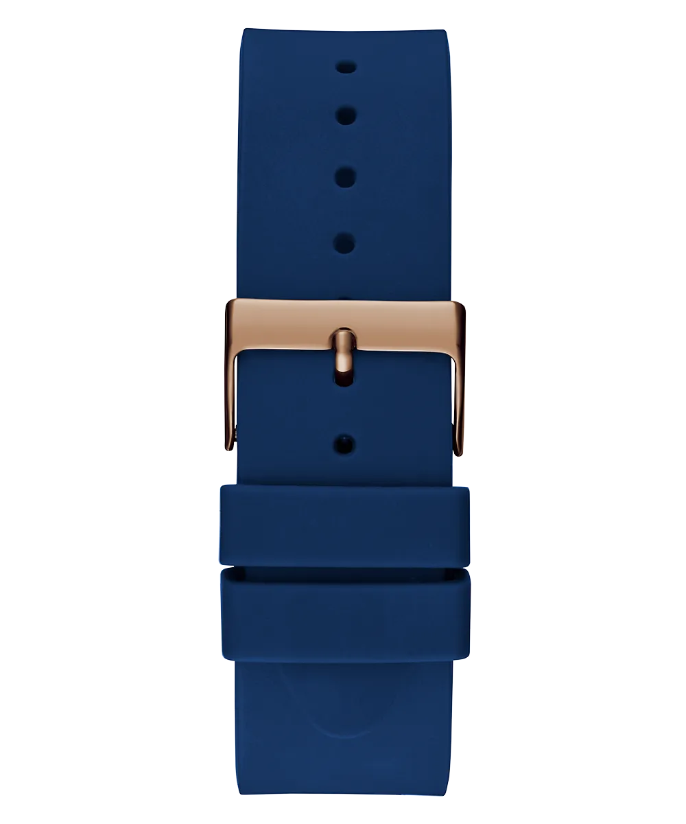 GUESS Mens Blue Rose Gold Tone Analog Watch