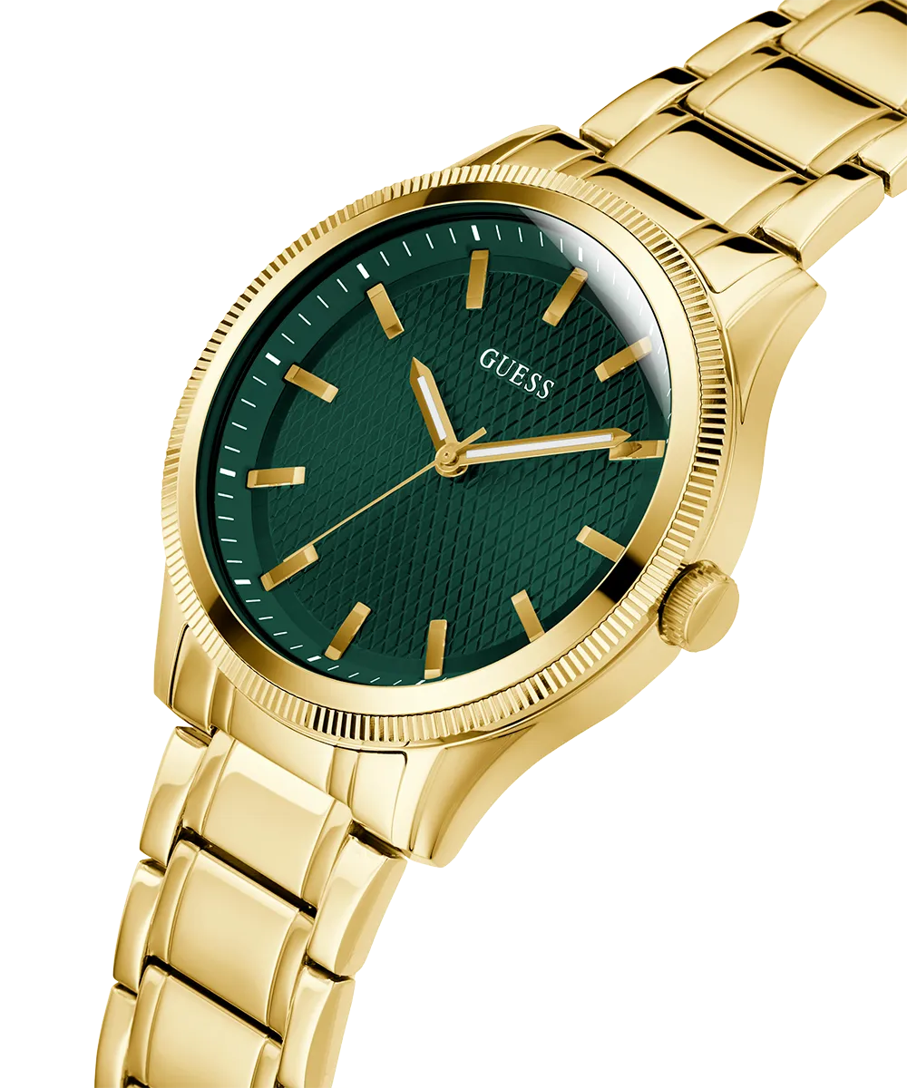 GUESS Mens Gold Tone Analog Watch