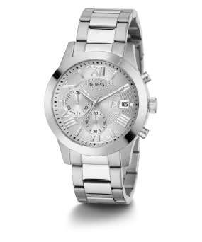 GUESS Mens Silver Tone Chronograph Watch